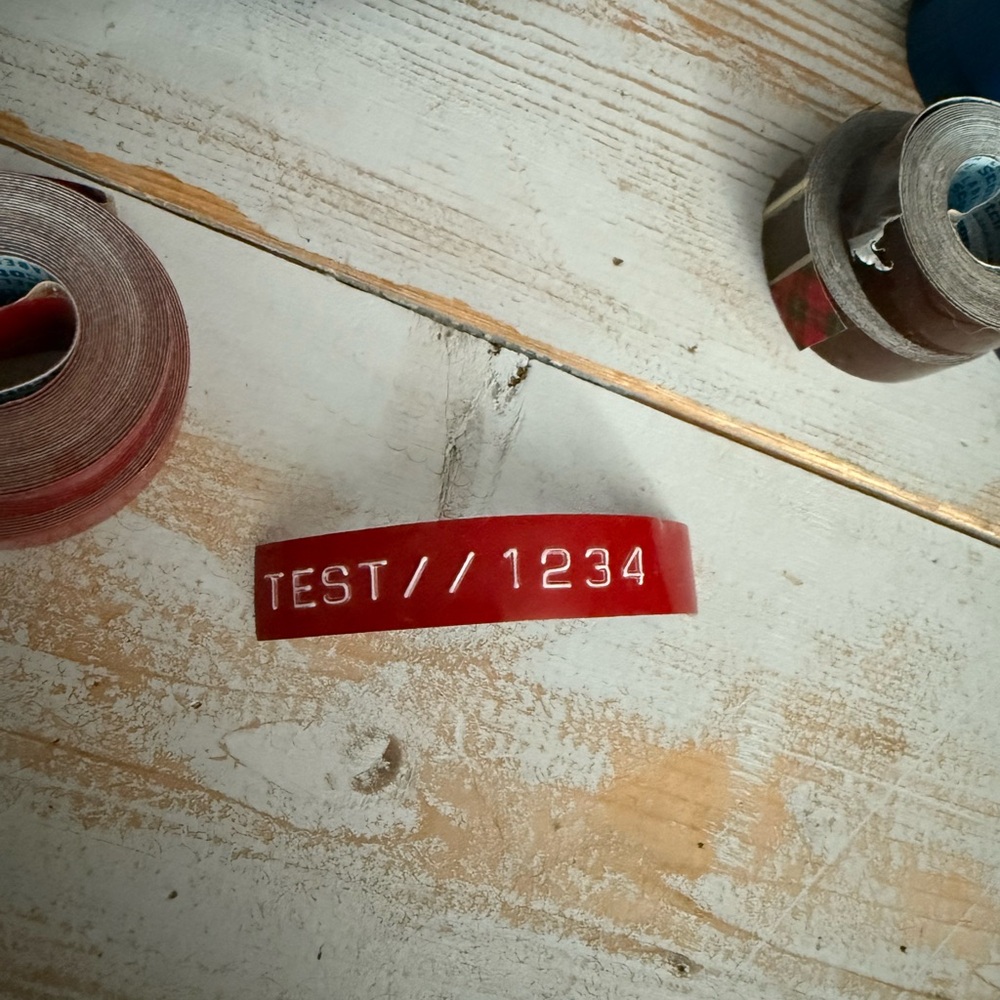 Dymo 1570 Label Gun Vintage with Brown, Blue, Red, and Green Label Rolls - Picture 4 of 4